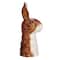 Hello Honey® 11.75" Brown & White Hand-Painted Decorative Stoneware Rabbit Vase